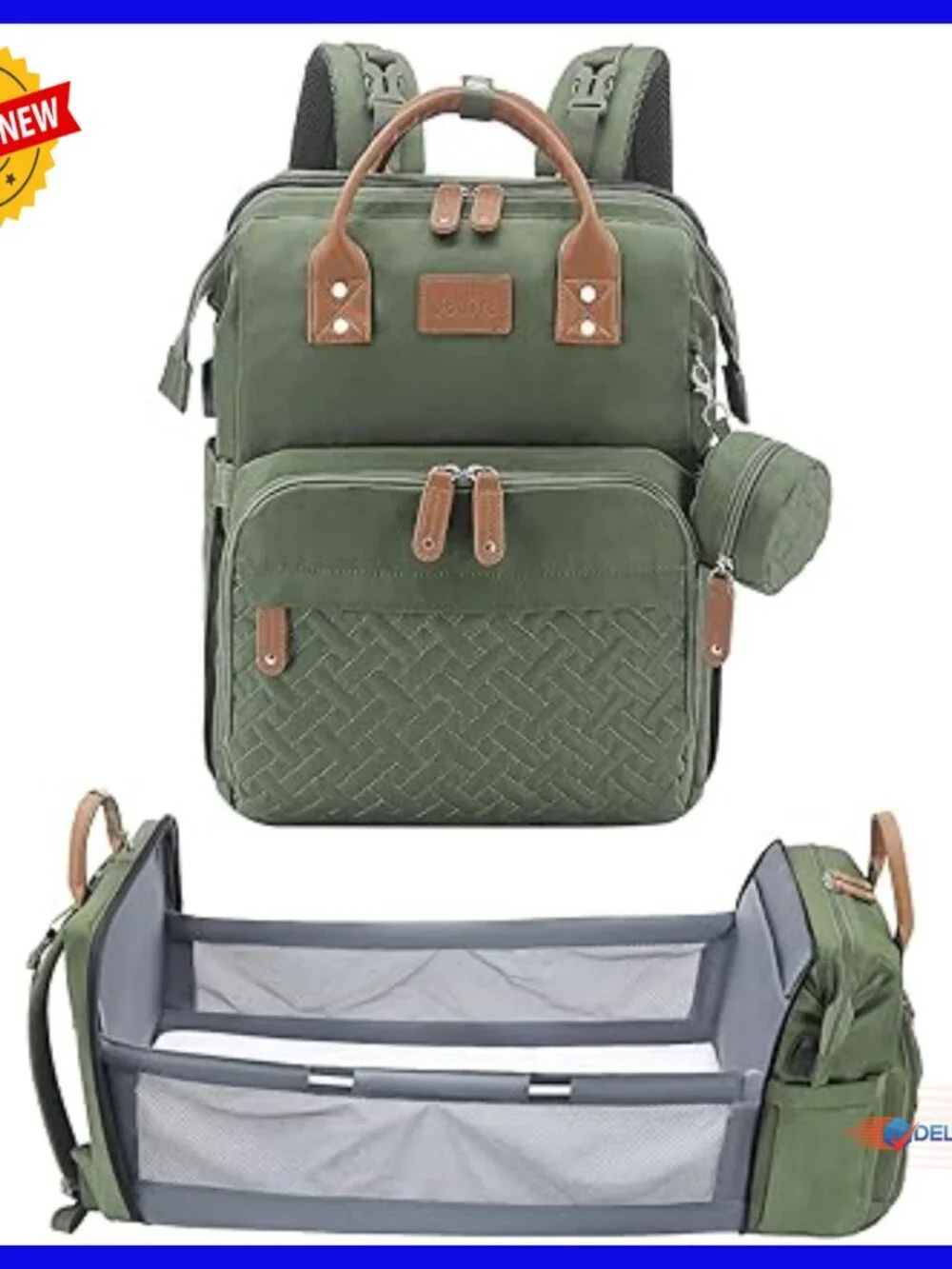 Large Capacity Diaper Backpack with Changing Station, USB Port, Waterproof